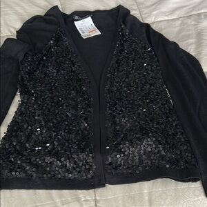 Black Sequin Cardigan